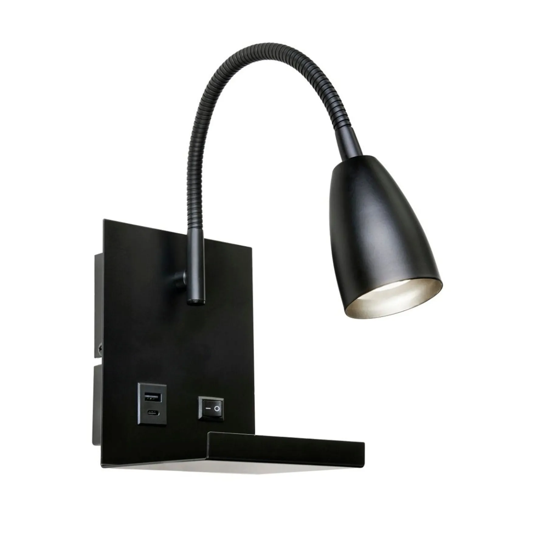 Ajax vegglampe m/usb sort