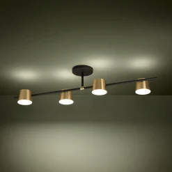Altamira 4-lys taklampe sort/messing