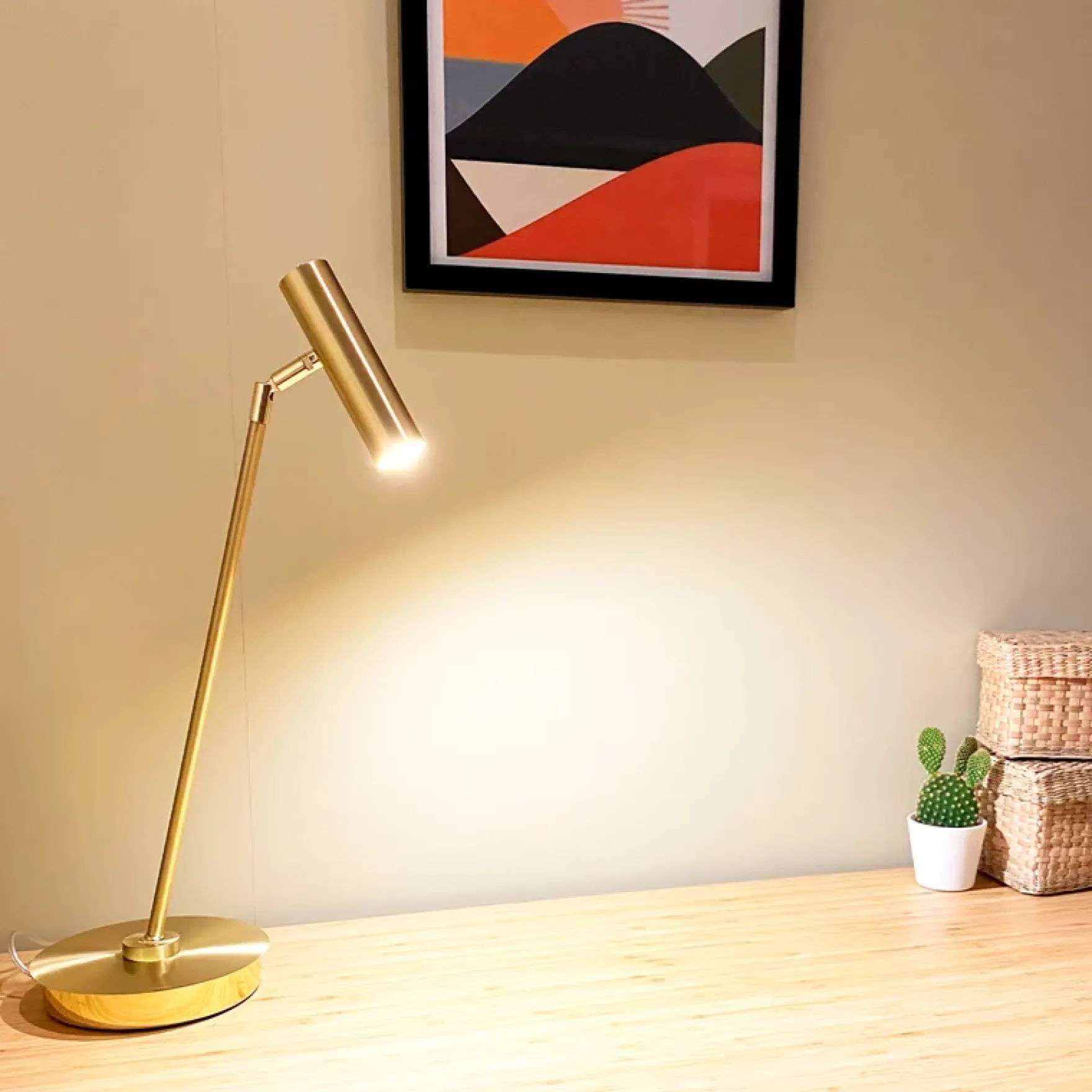 Artic LED bordspot messing m/dim