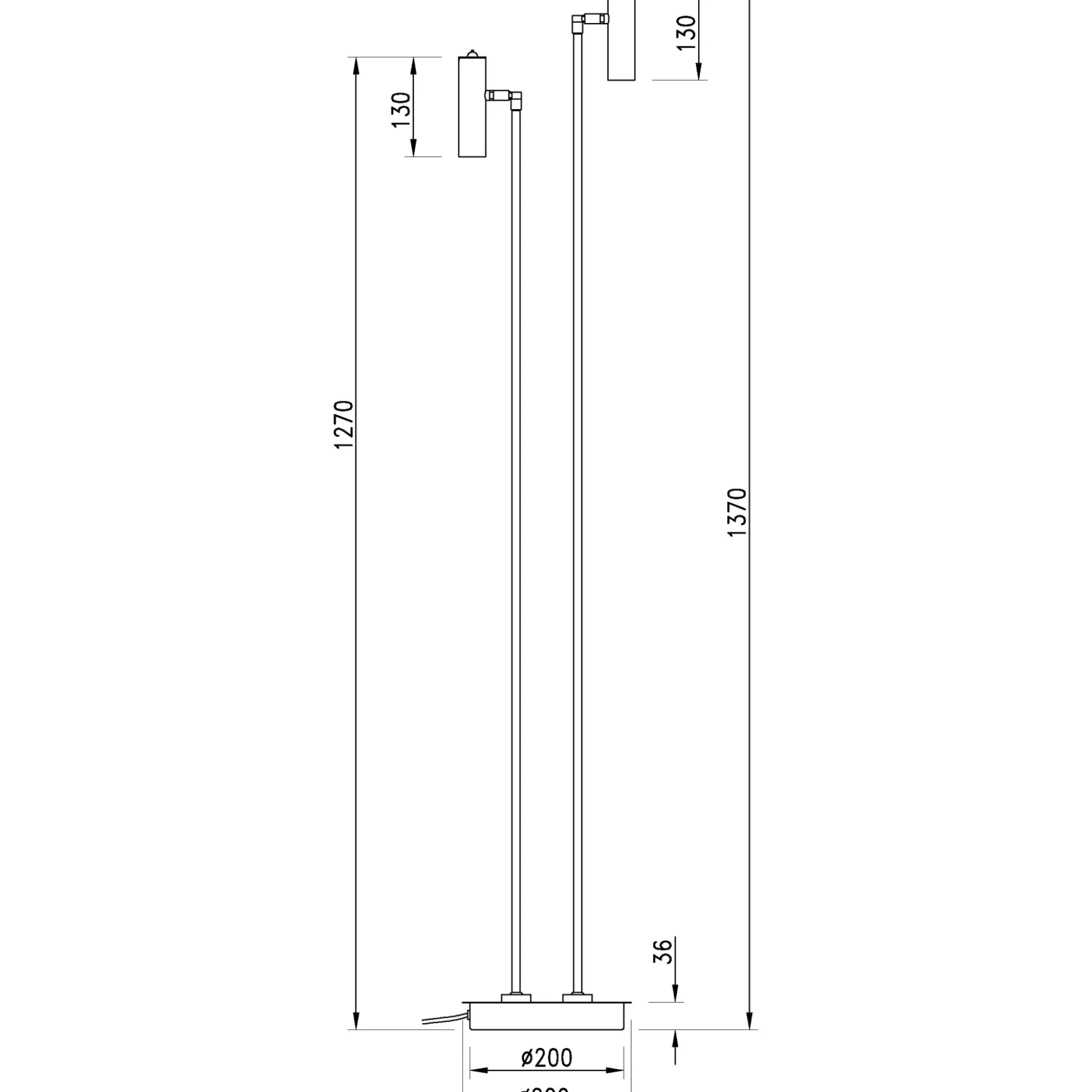 Artic LED 2-lys gulvspot hvit m/dim