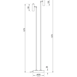 Artic LED 2-lys gulvspot messing m/dim