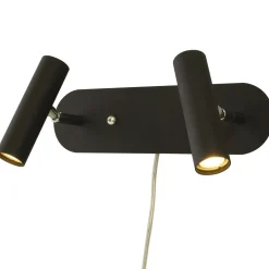 Artic LED 2-lys veggspot sort m/dim