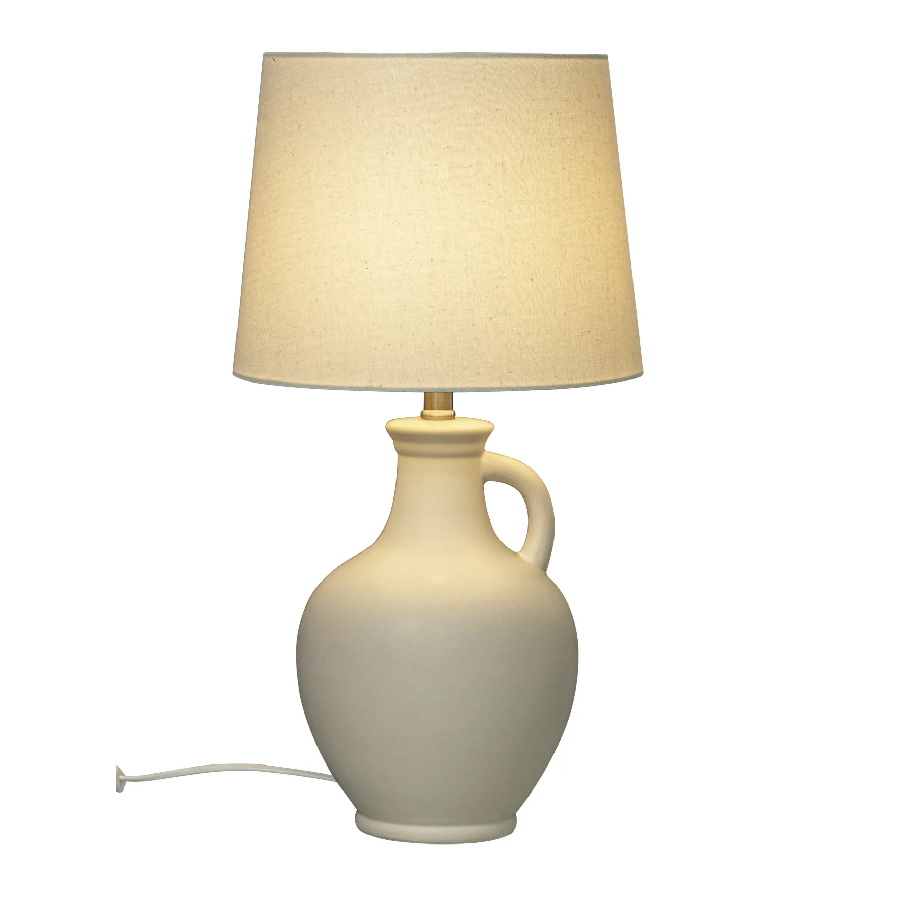 Athena bordlampe naturhvit m/skjerm