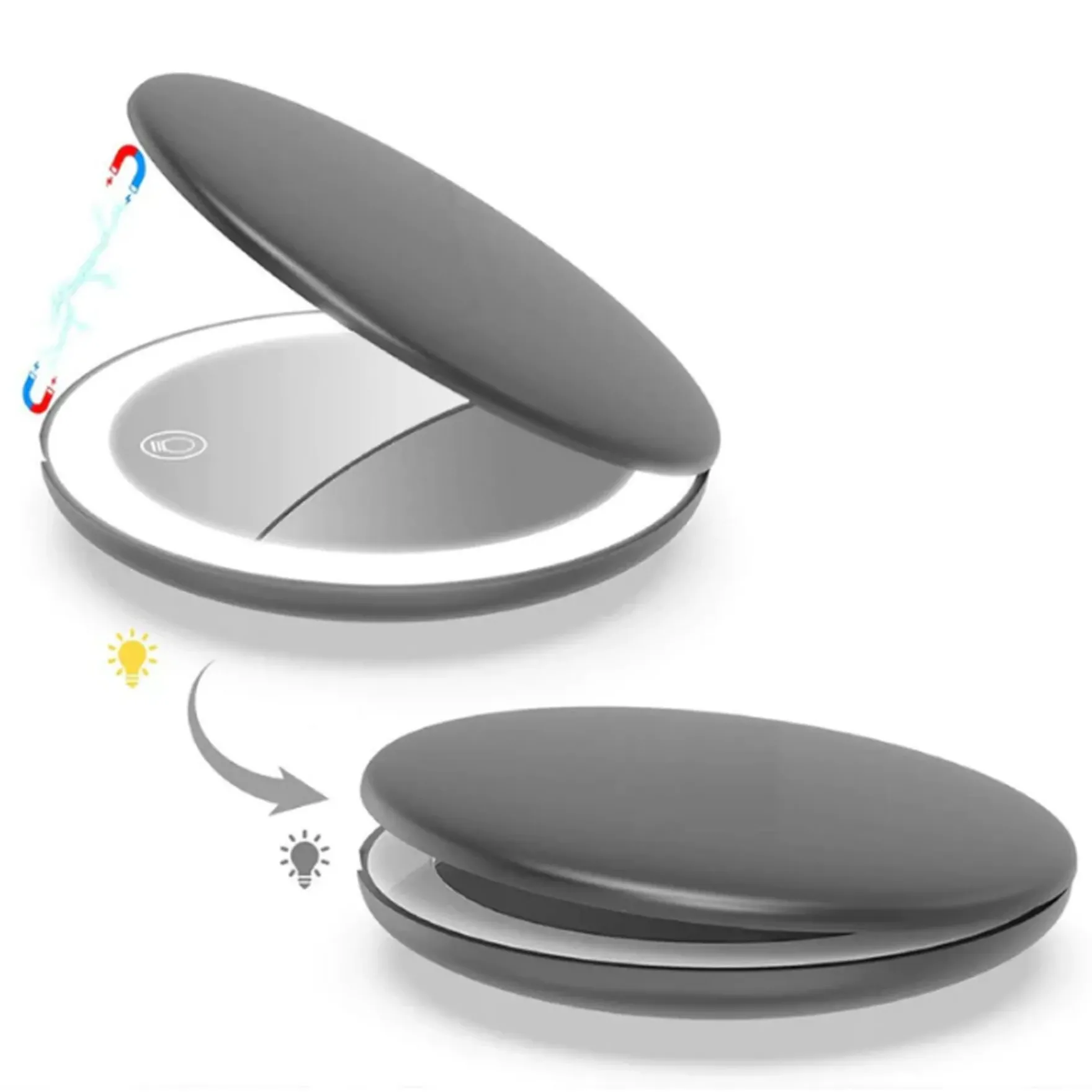 Beauty Hand LED sminkespeil sort