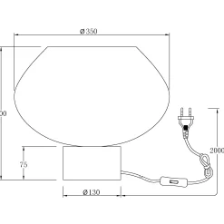 Bell bordlampe stor sort/opal
