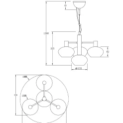 Bell 4-lys pendel sort/sotet