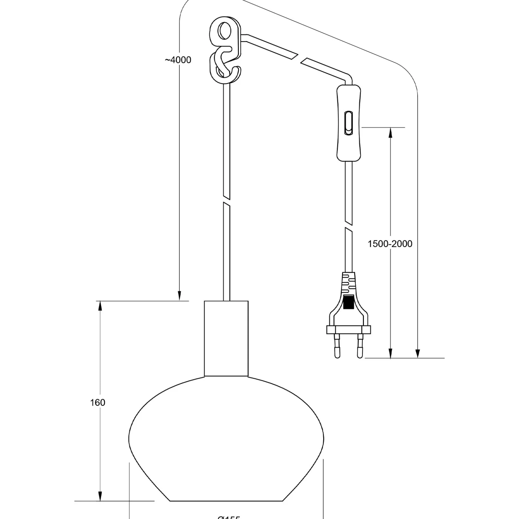 Bell vinduspendel messing/opal