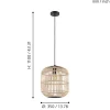 Bordesley takpendel Ø35cm natur