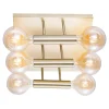 Buena vista 6-lys plafond messing