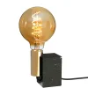 Cognac bordlampe marmor