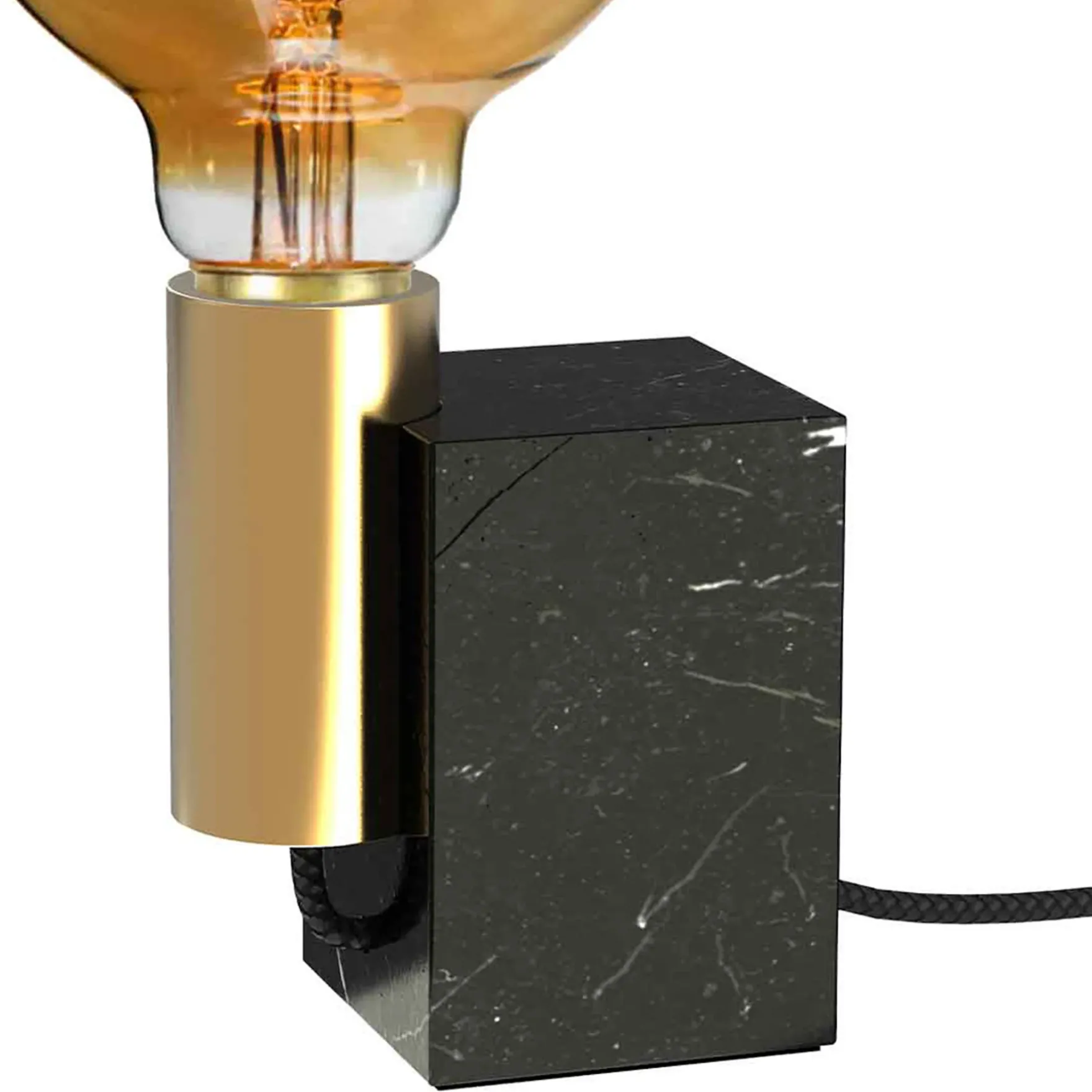 Cognac bordlampe marmor