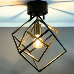 Cubes taklampe messing/sort