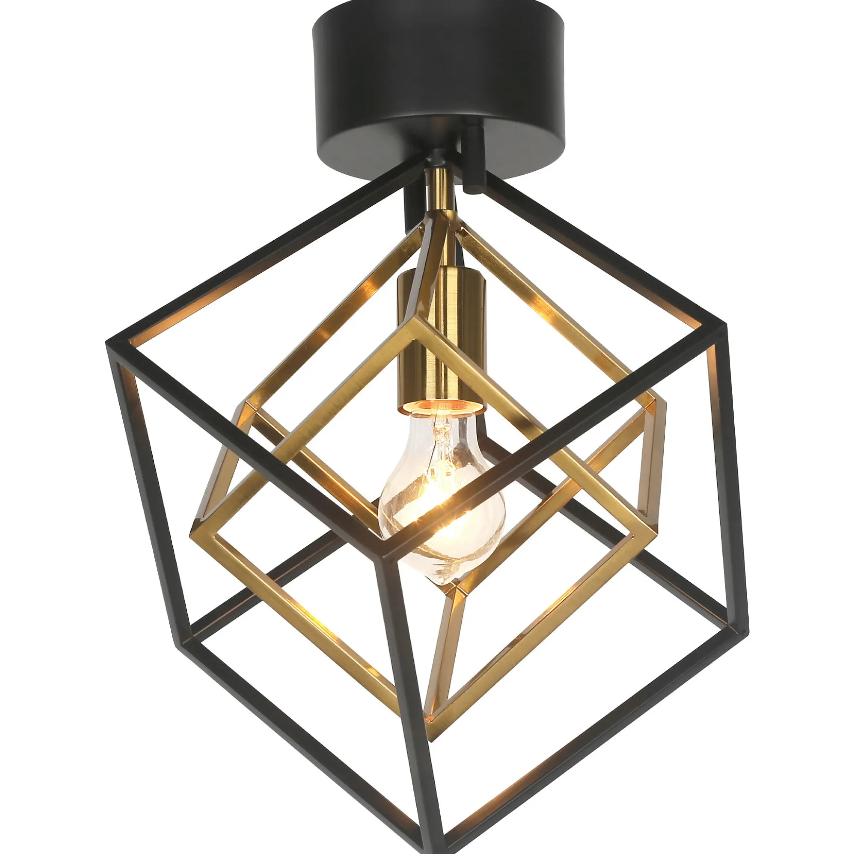 Cubes taklampe messing/sort