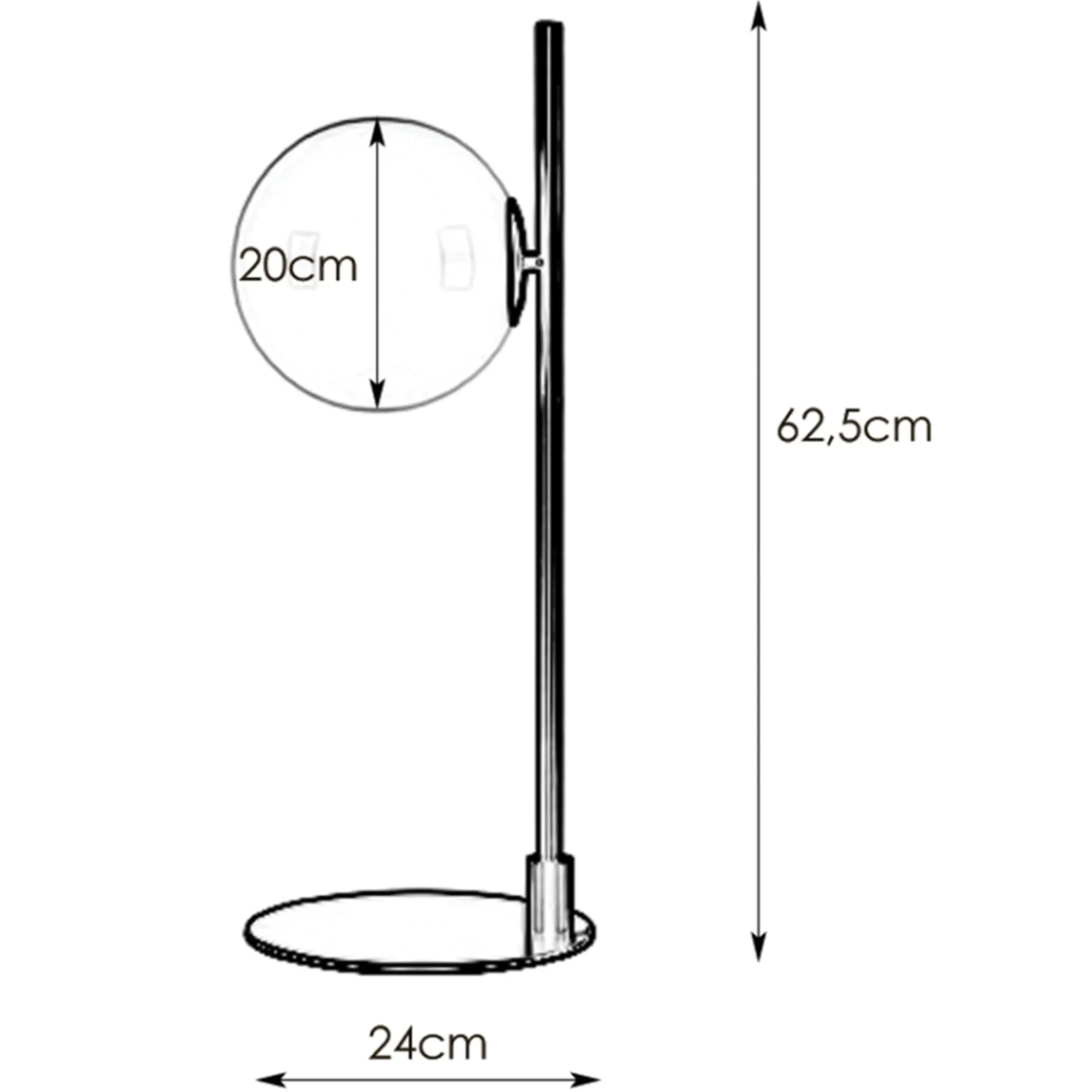 Dione bordlampe sort/hvit
