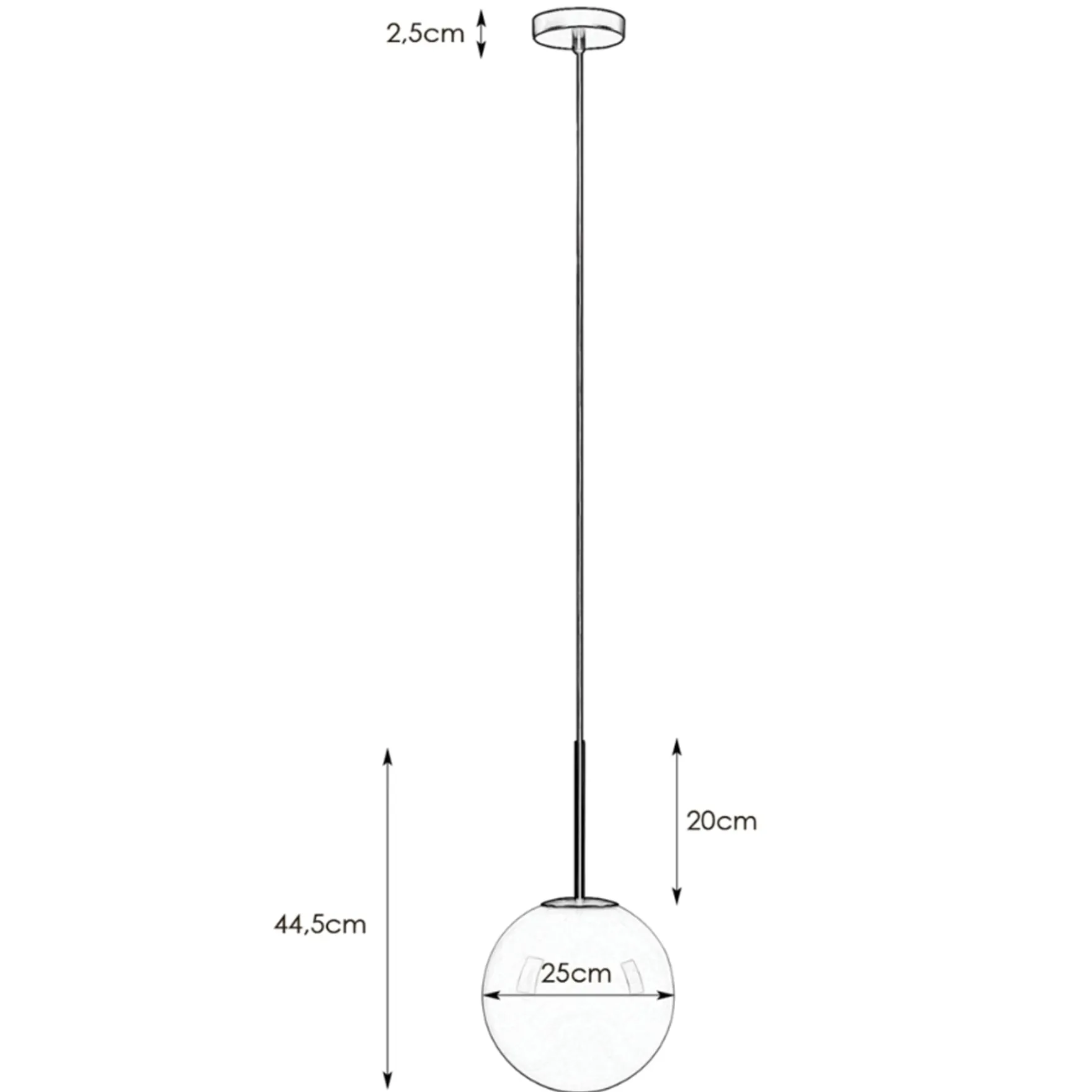 Dione takpendel sort/hvit
