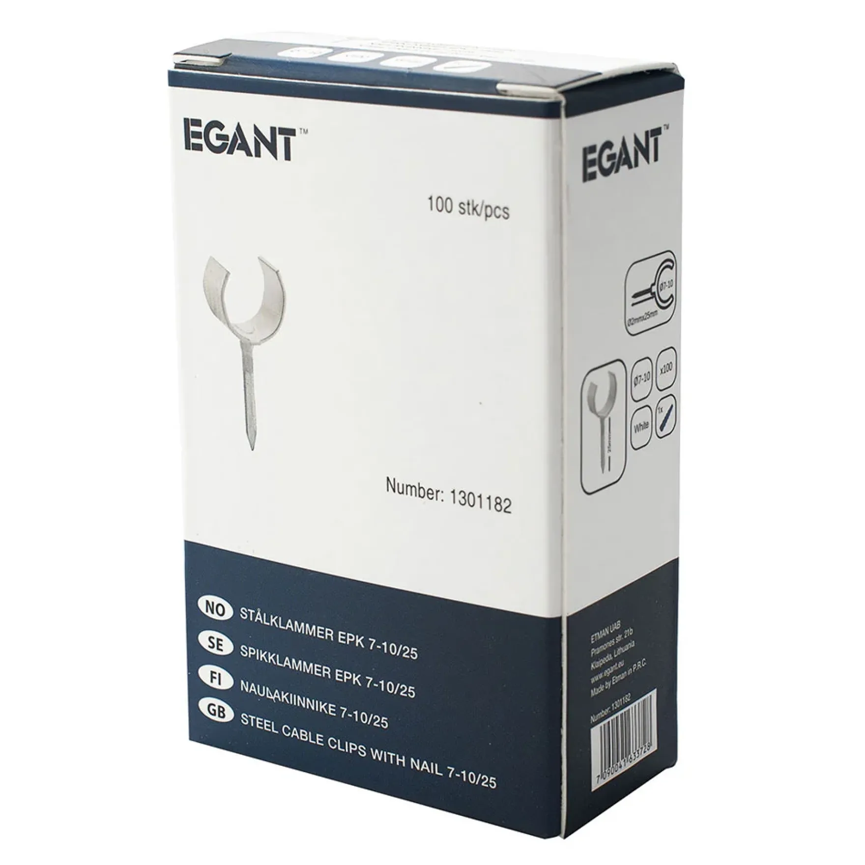 EGANT stålklammer 7-10mm 100pk