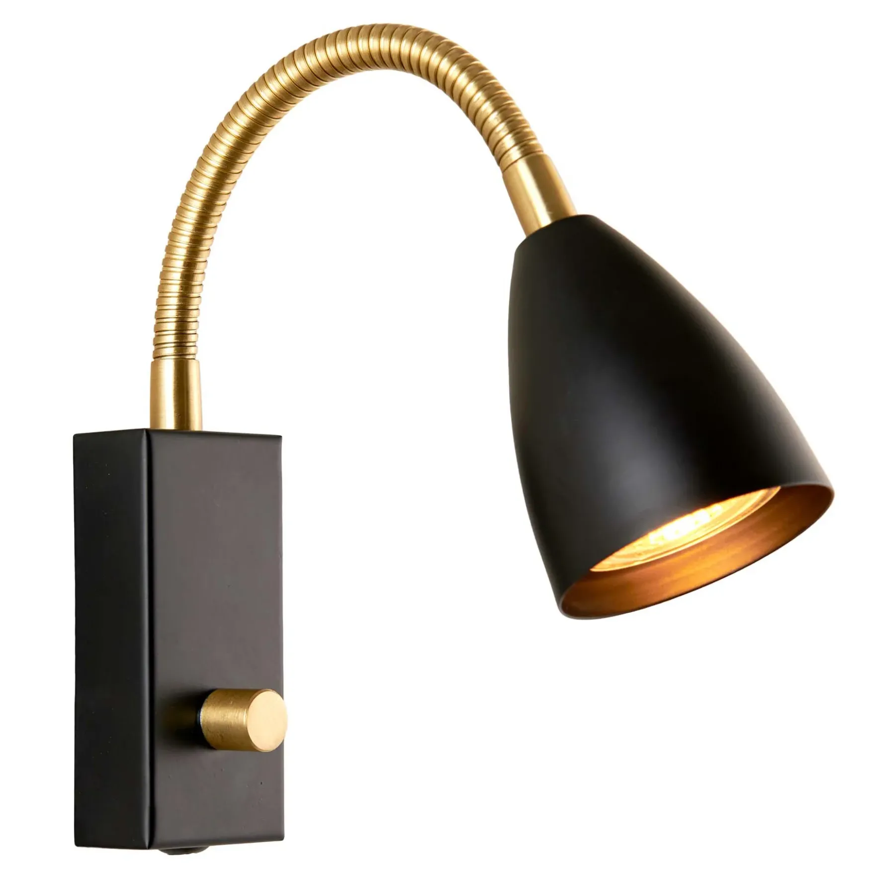Elias vegglampe sort m/dim
