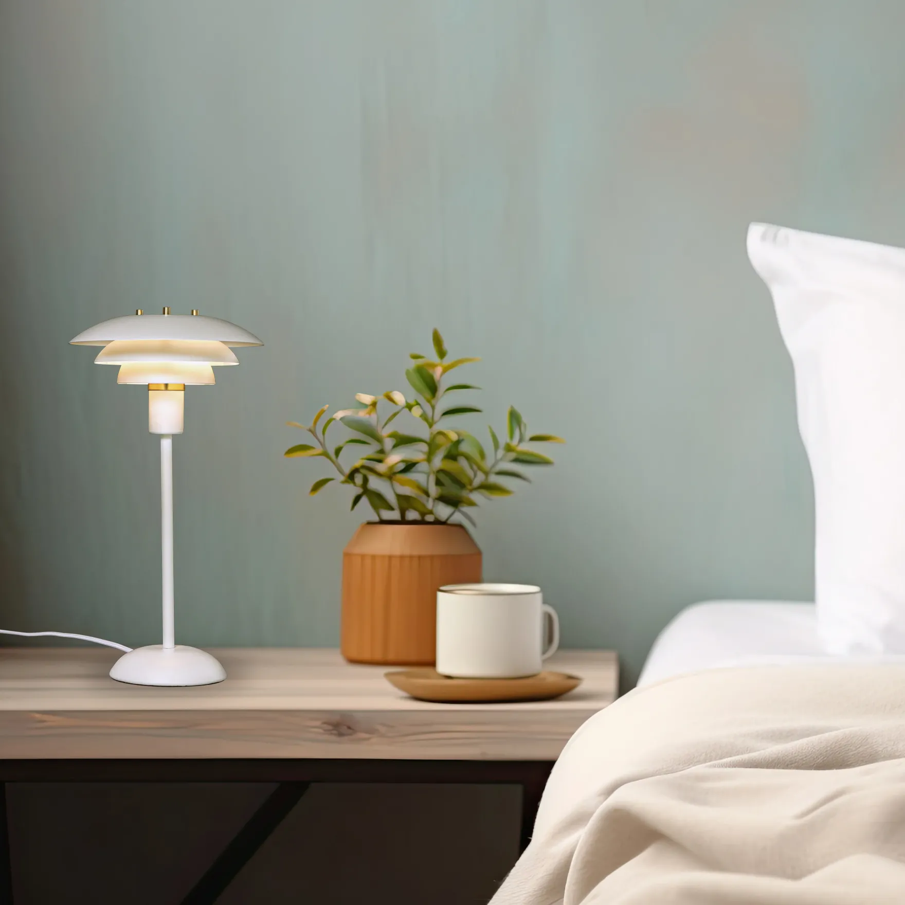 Epsilon bordlampe liten hvit