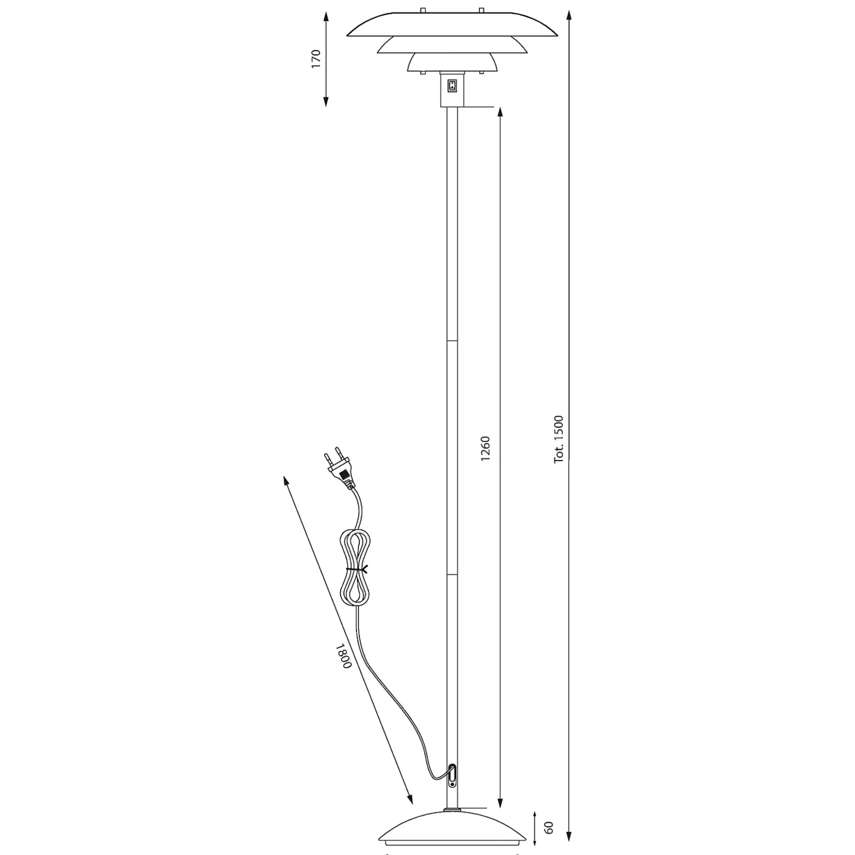 Epsilon gulvlampe sort