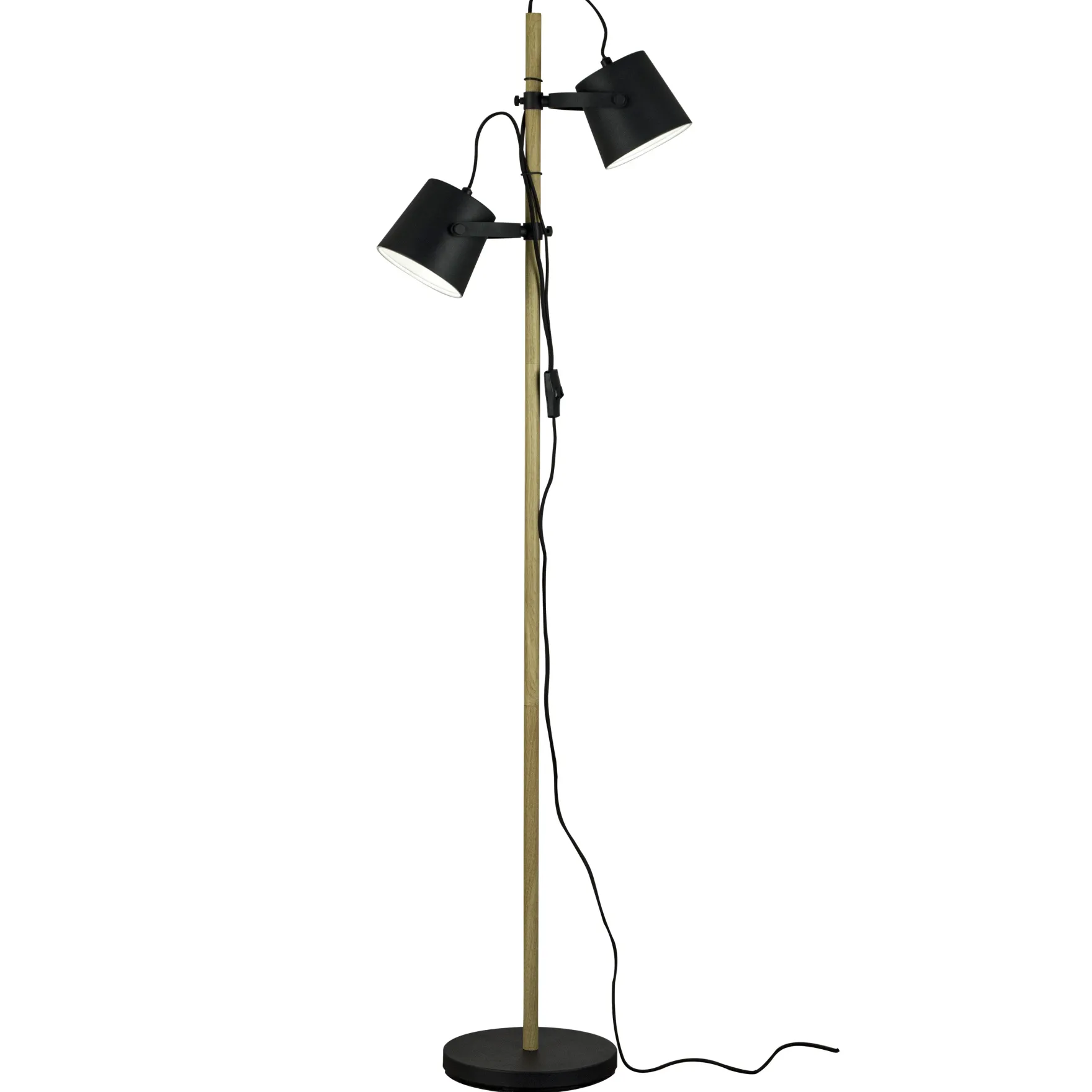 Espresso gulvlampe svart/tre