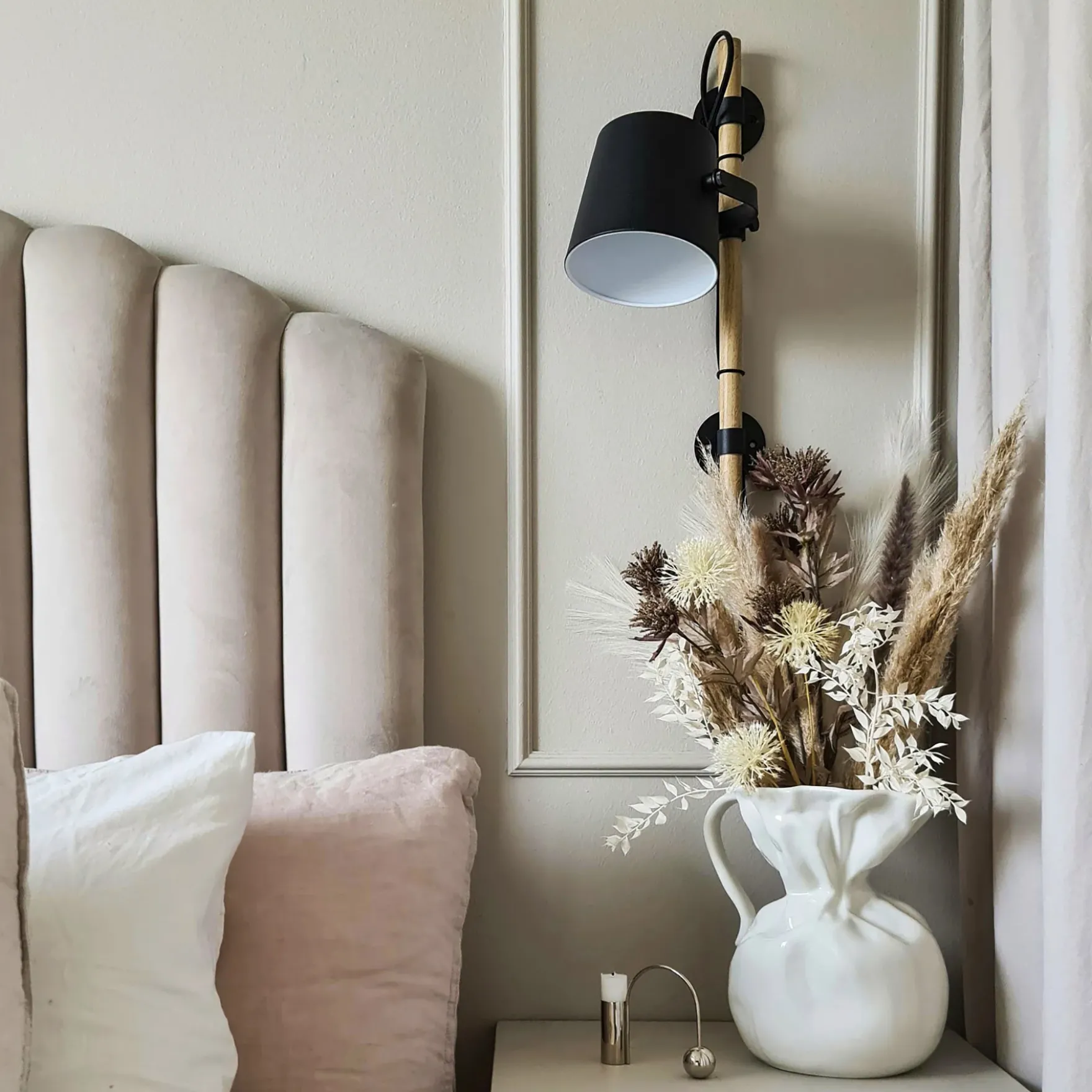 Espresso vegglampe sort/natur