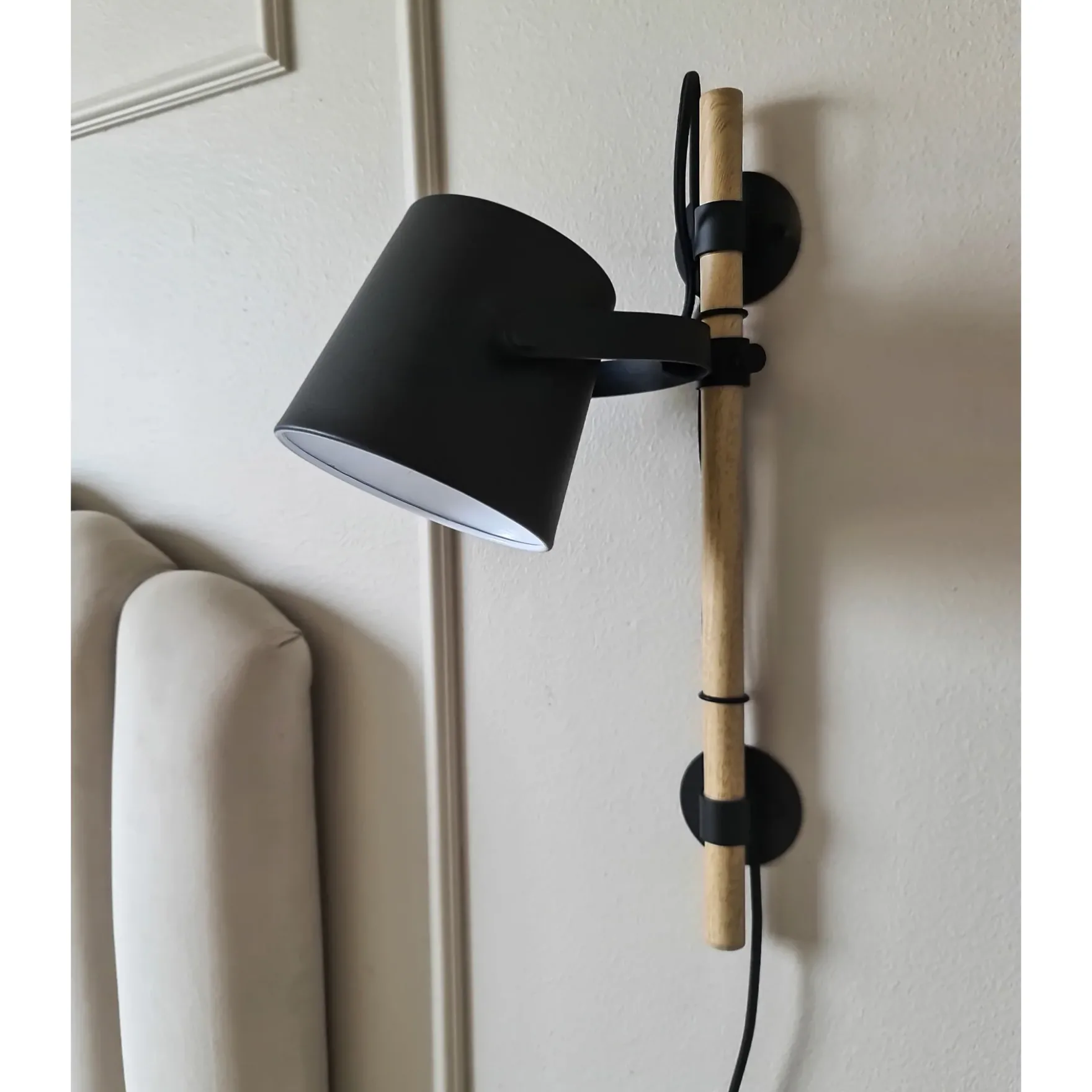 Espresso vegglampe sort/natur