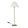 Ester bordlampe messing/hvit m/skjerm