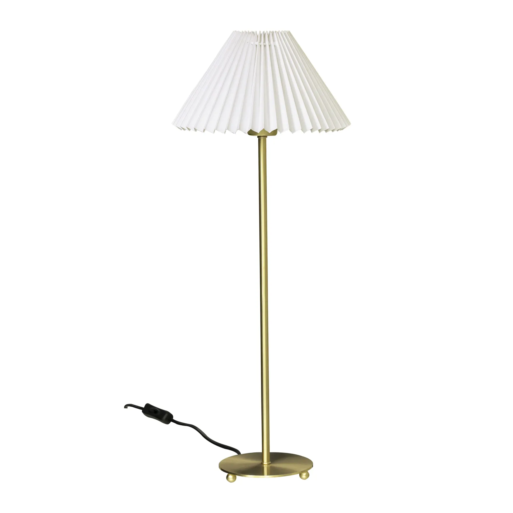 Ester bordlampe messing/hvit m/skjerm