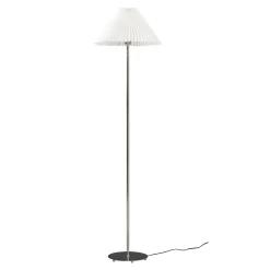 Ester gulvlampe krom/hvit m/skjerm