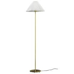 Ester gulvlampe messing/hvit m/skjerm