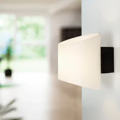 Evoke oval vegglampe antrasitt/opal IP44