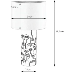 Family bordlampe hvit/sort