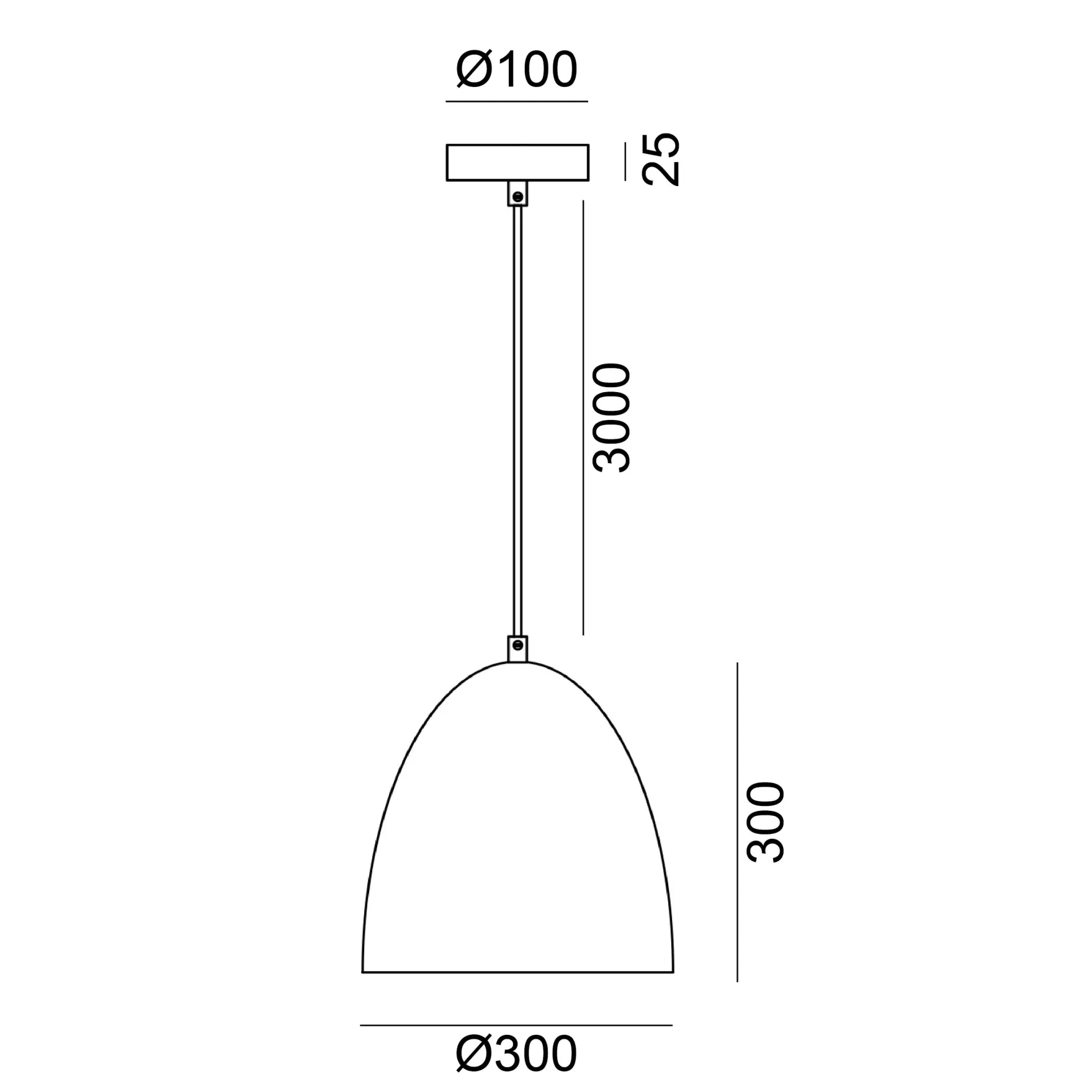 Fiola 300 takpendel 60W sort/gull