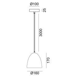 Fiola 160 takpendel 60W sort/gull