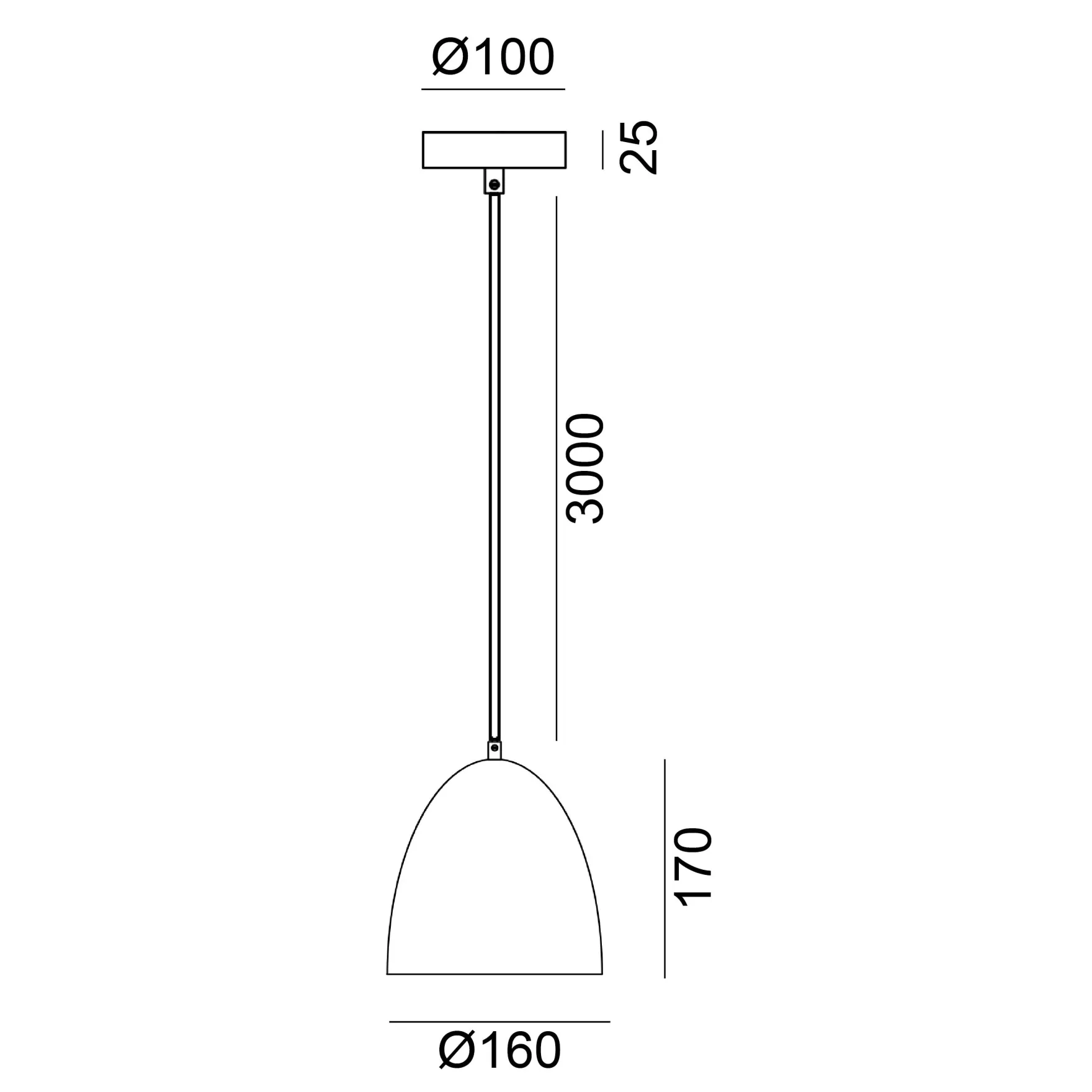 Fiola 160 takpendel 60W sort/gull