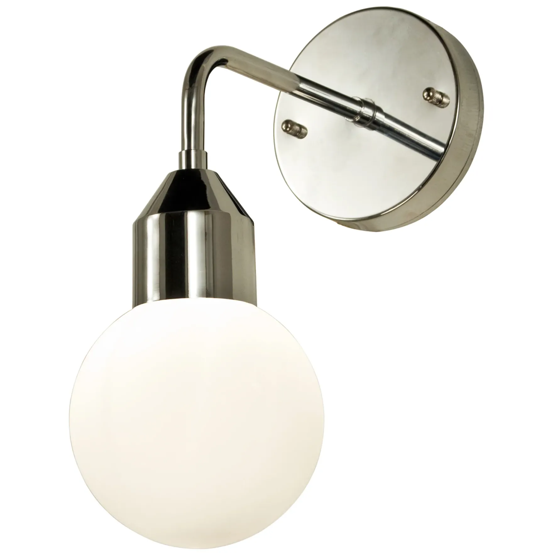 Florens vegglampe IP44 krom/opal