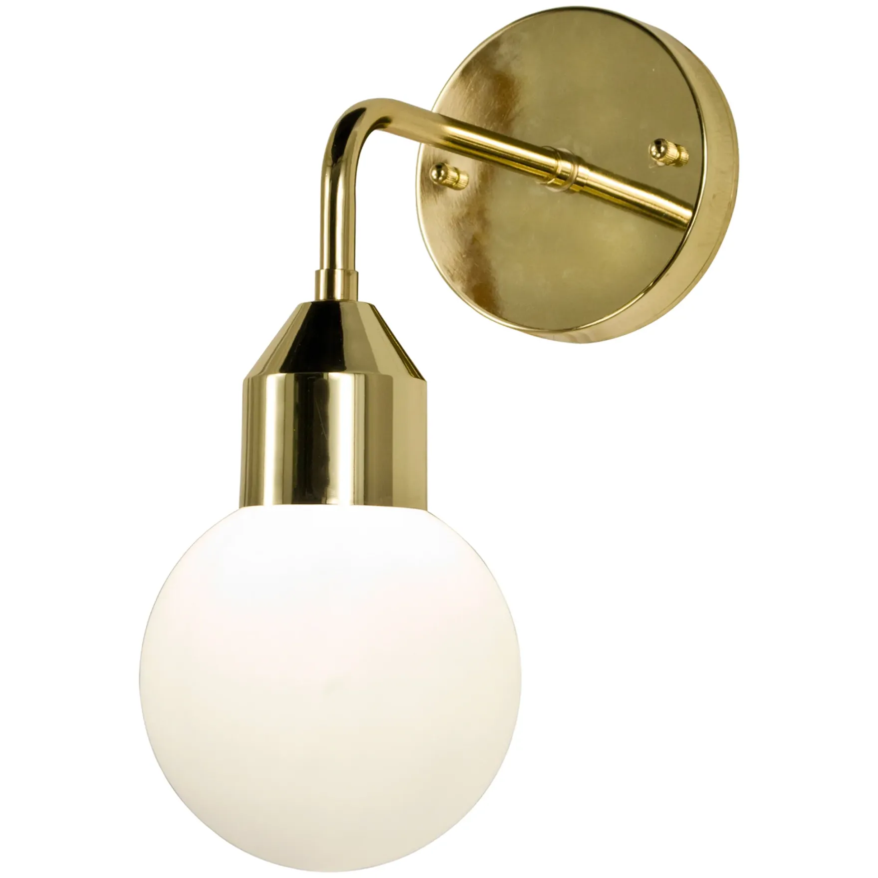 Florens vegglampe IP44 messing/opal