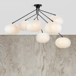 Galaxy taklampe 7x15W E14 sort/hvit
