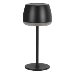 Gløtt bordlampe oppladbar solar matt sort