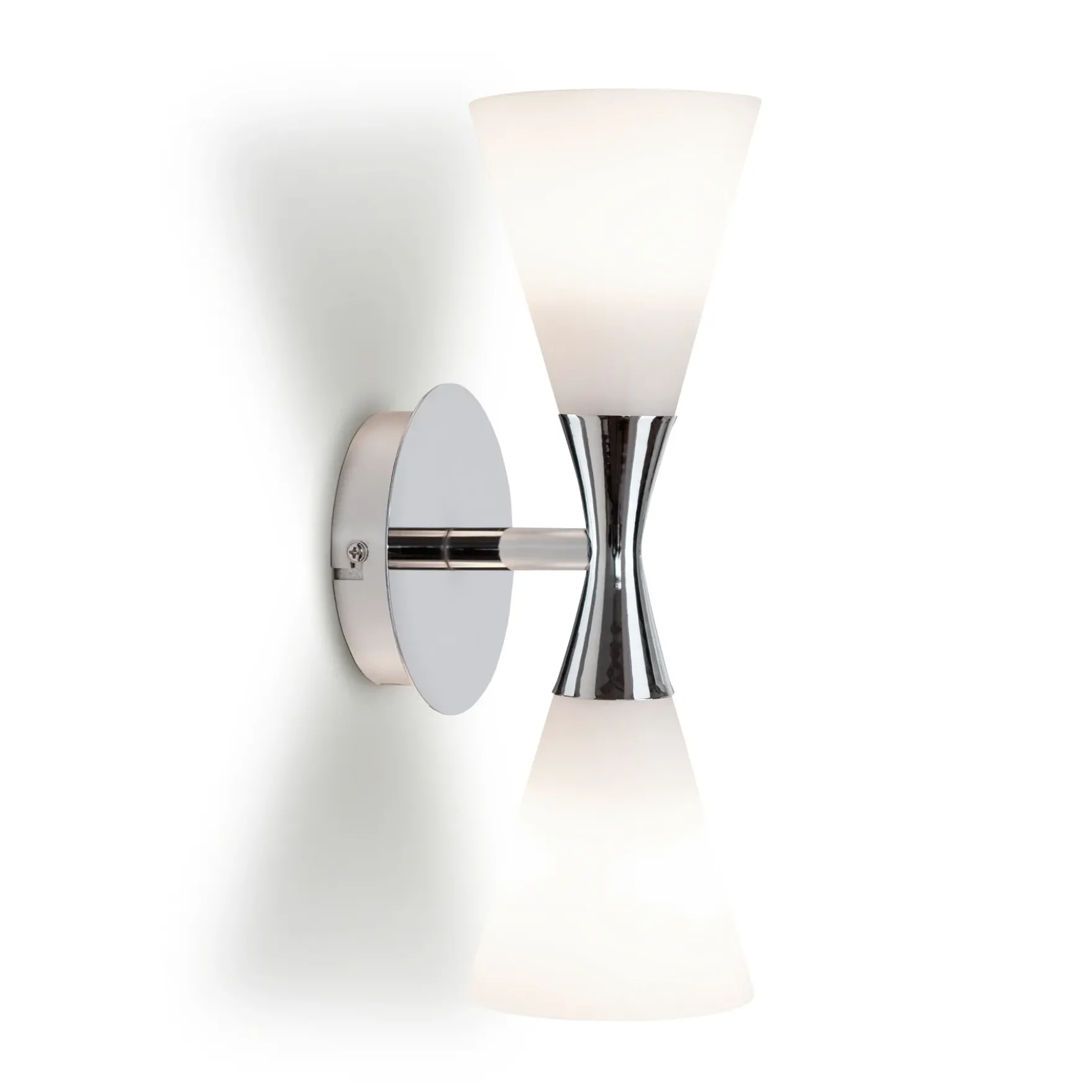 Harlekin duo vegglampe krom/opal