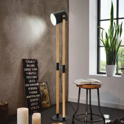 Hornwood gulvlampe sort/natur