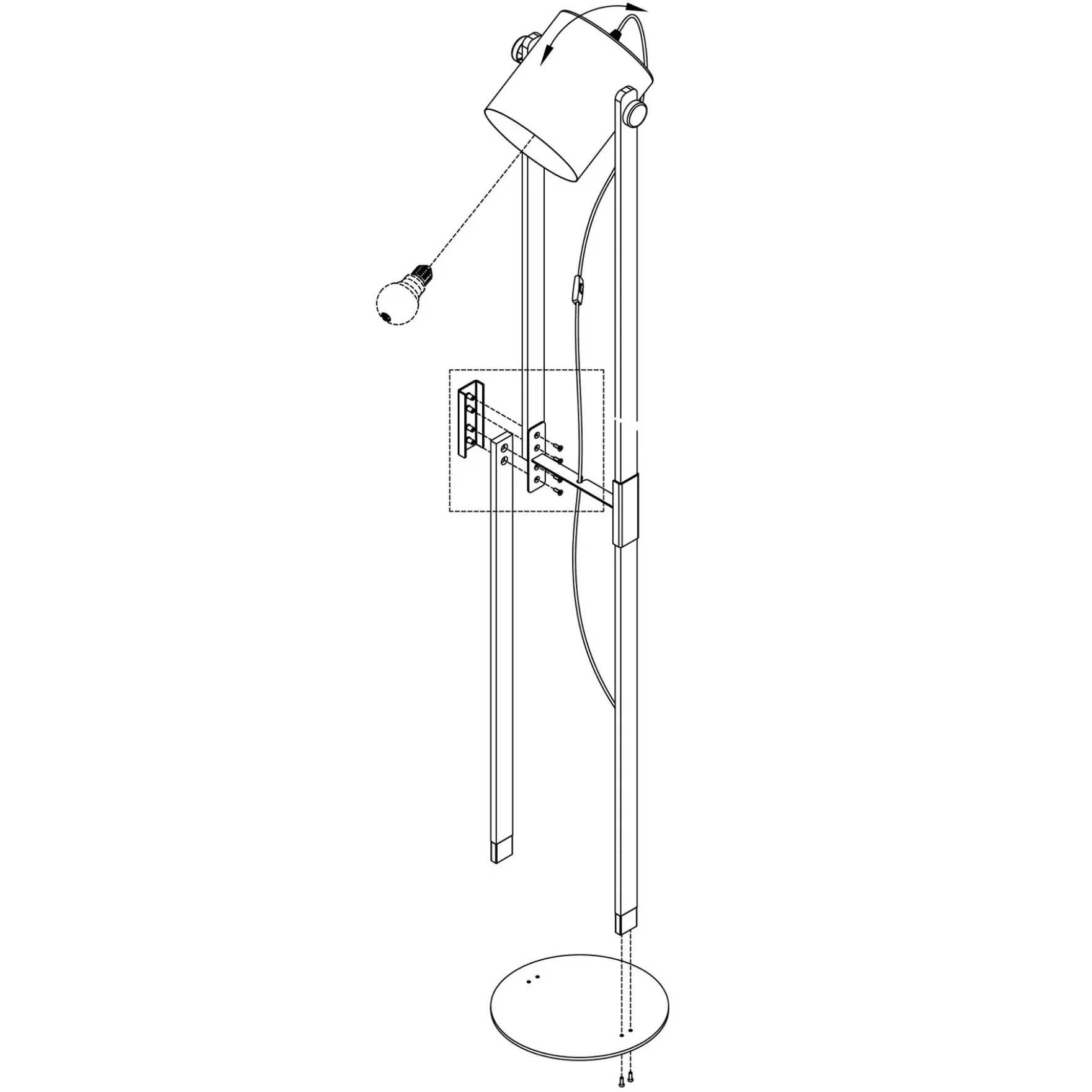 Hornwood gulvlampe sort/natur