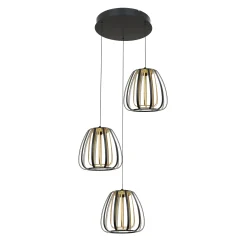 Ideal taklampe 3-lys rondell sort/gull