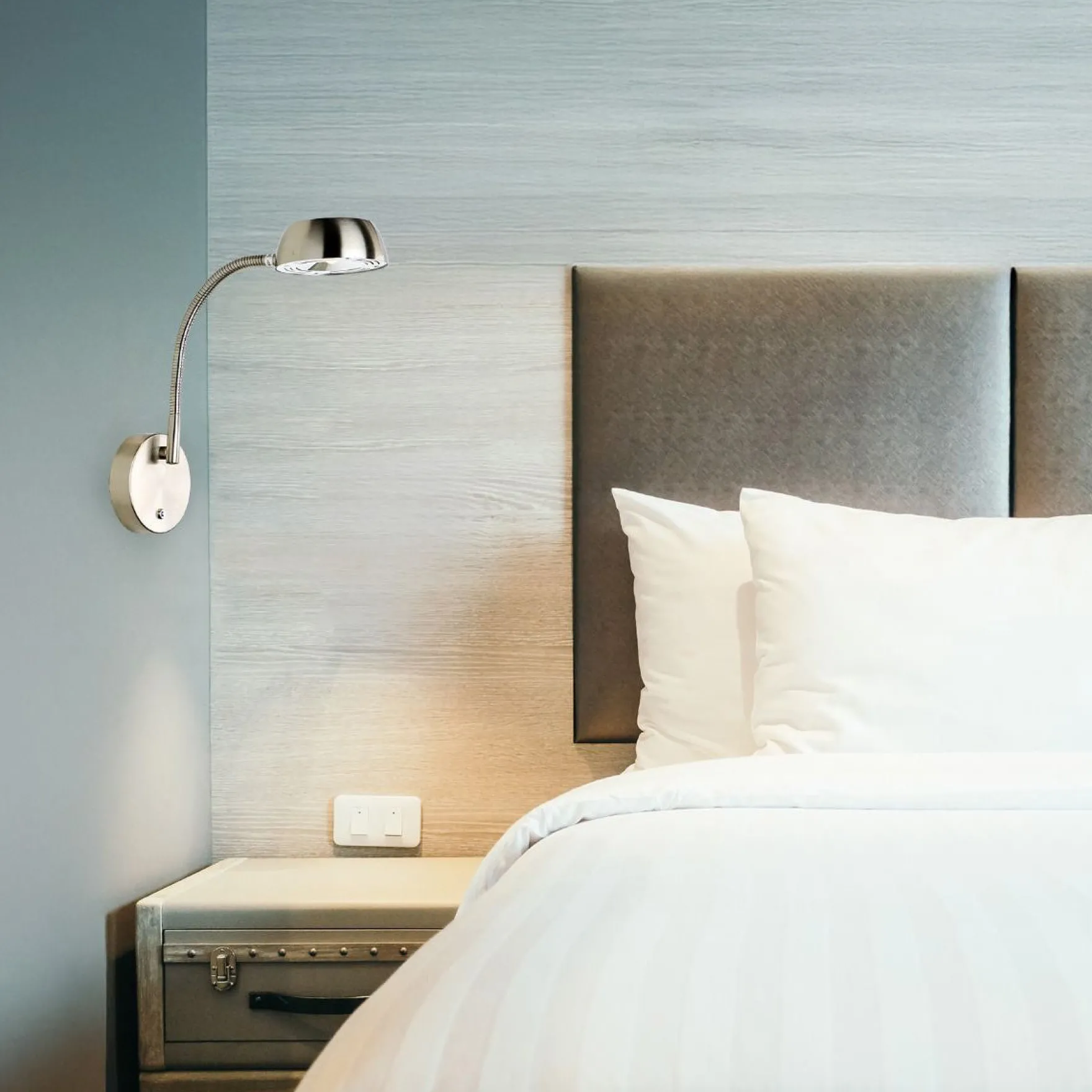 Jonas vegglampe 5W LED stål m/dimmer