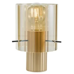 Kvarts bordlampe E27 gull/champagne