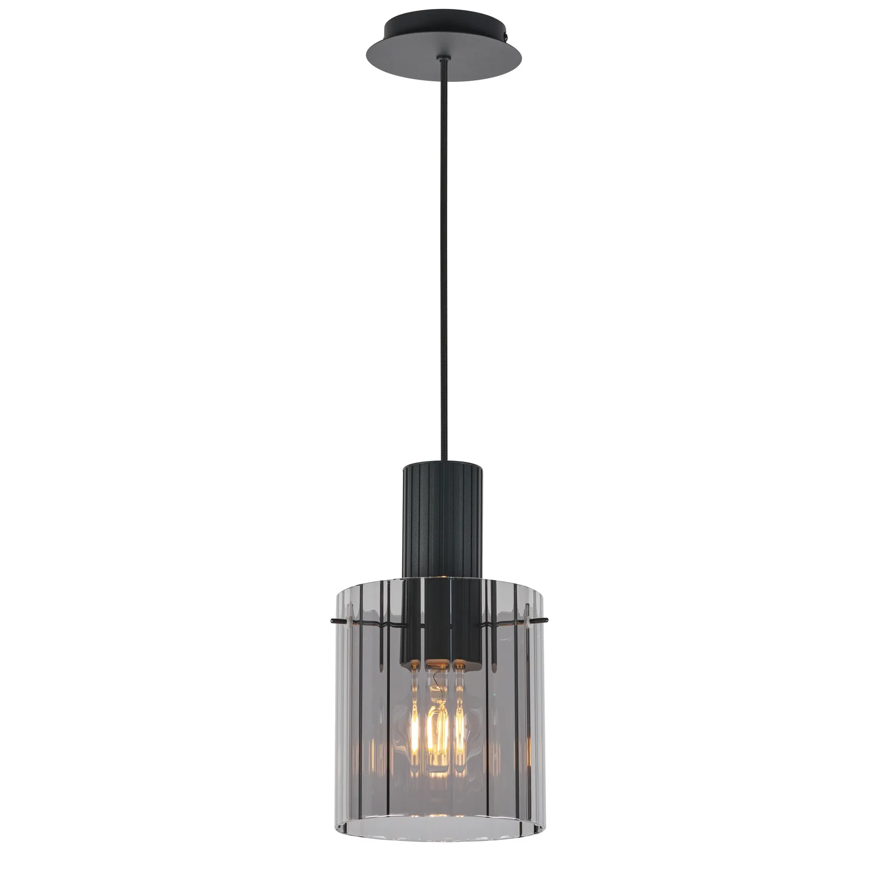Kvarts takpendel Ø18cm E27 sort/sotet