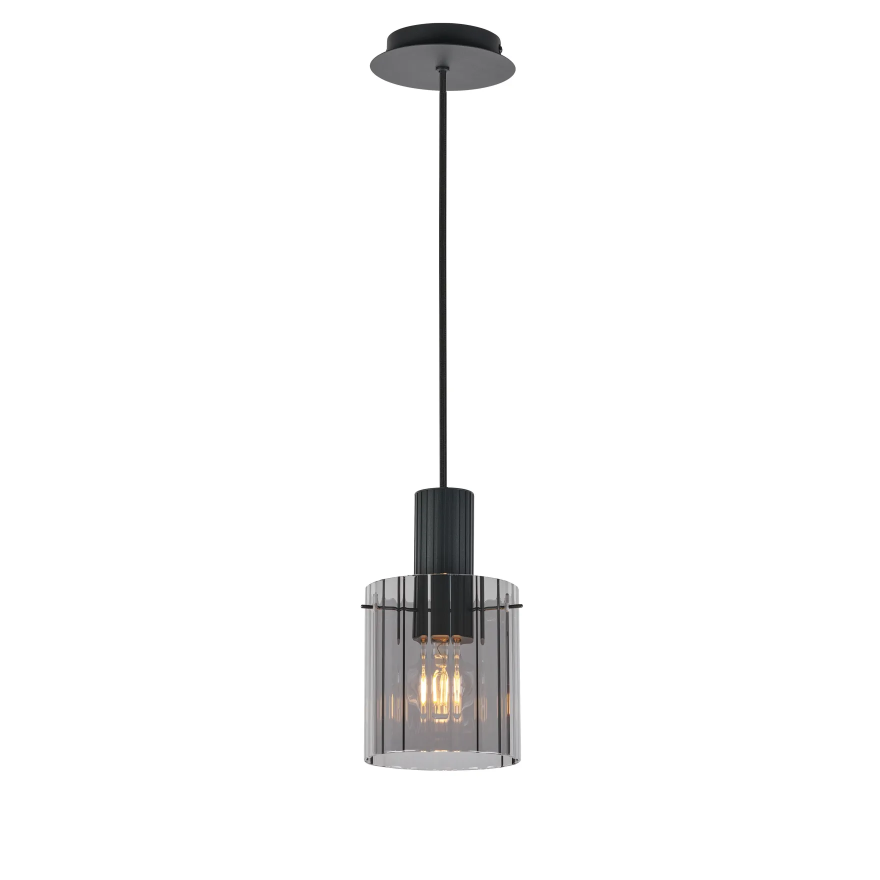 Kvarts takpendel Ø14cm E27 sort/sotet