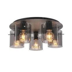 Kvarts takplafond Ø52cm E27 sort/sotet
