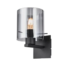 Kvarts vegglampe E27 sort/sotet