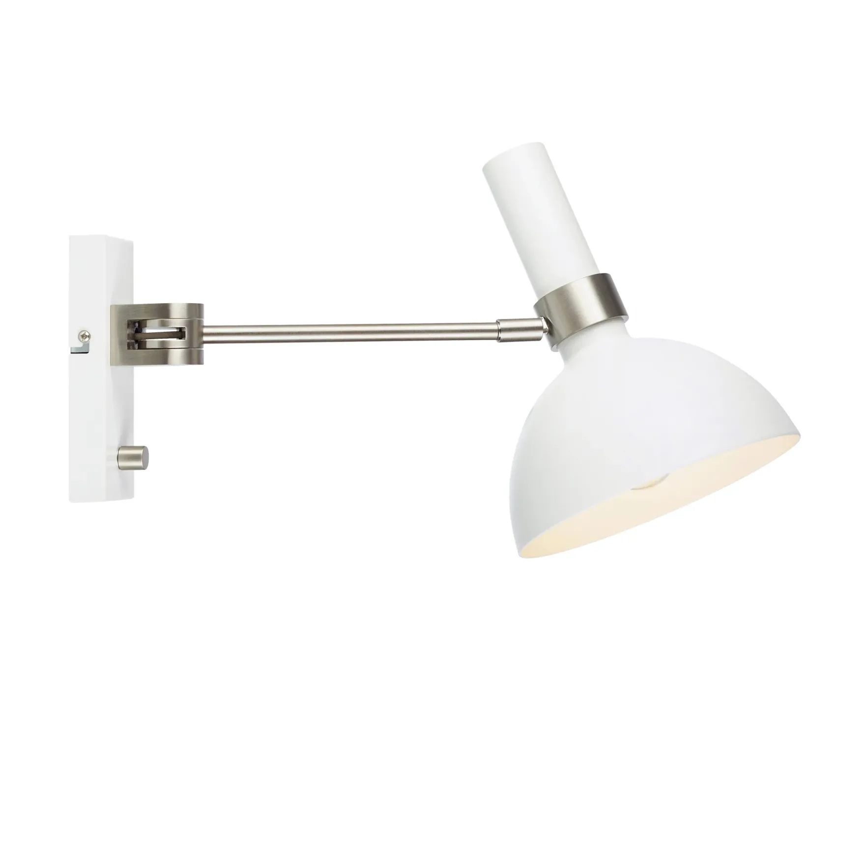 Larry veggspot 60W E27 hvit/stål